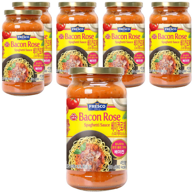 프레스코 베이컨로제 스파게티 소스, 600g, 6개