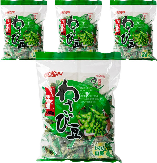 스낵하우스 그린피스 와사비 스낵, 380g, 4개