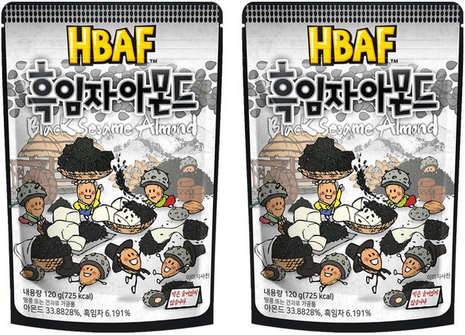 바프 흑임자 아몬드, 120g, 2개