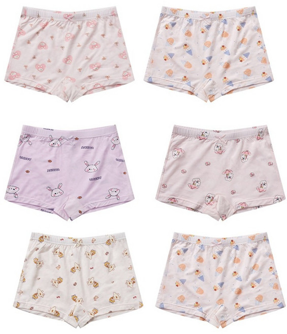 ONEDER 旺達棉品 萊賽爾兩入女童四角褲6件組