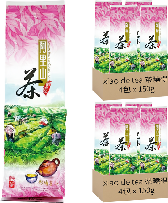 茶曉得 阿里山嫩芽鮮採烏龍茶葉 1斤, 150g, 4包, 2袋