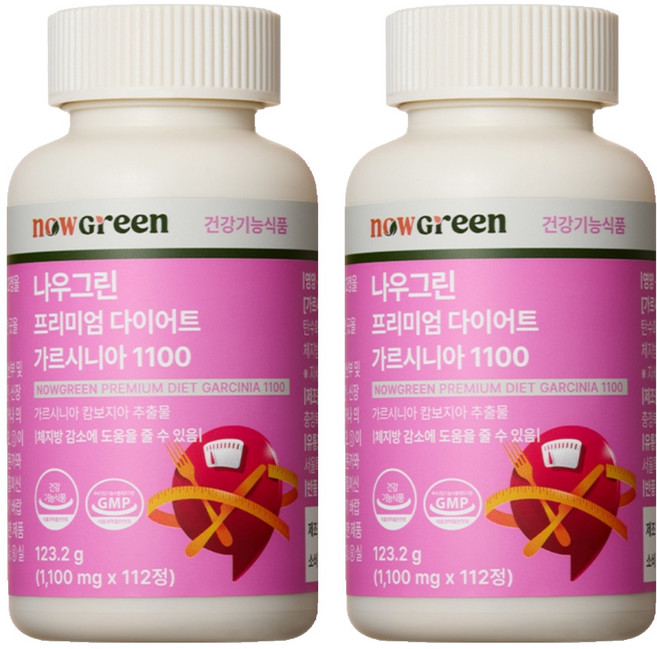 나우그린 프리미엄 다이어트 가르시니아 1100, 2개, 112정