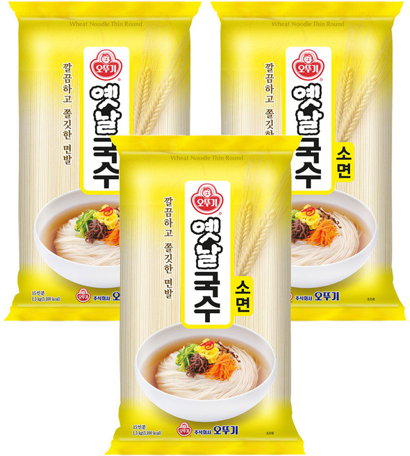 오뚜기옛날 국수 소면, 1.5kg, 3개