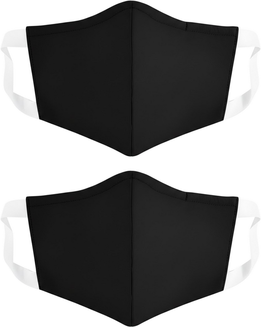 Osun 3D立體3層防水運動透氣布口罩 成人用 台灣製 CE322, 黑色, 1入, 2片