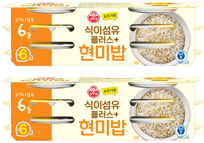 오뚜기 식이섬유 플러스 현미밥, 130g, 12개