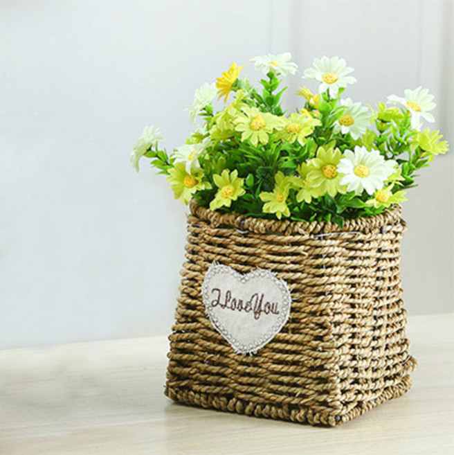 영누몰 자수 포인트 라탄 화분, D타입, 1개