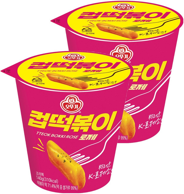 오뚜기 컵떡볶이 로제, 140g, 2개