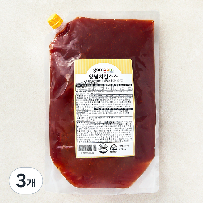 곰곰 양념치킨 소스, 2kg, 3개