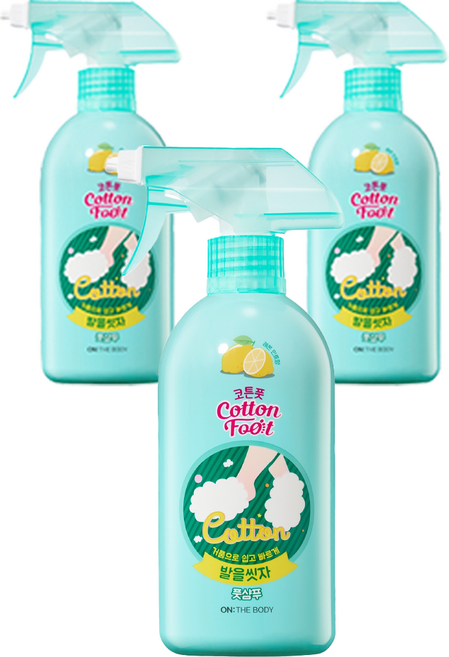 온더바디 코튼풋 발을 씻자 풋샴푸 레몬민트향, 1개입, 3개, 510ml