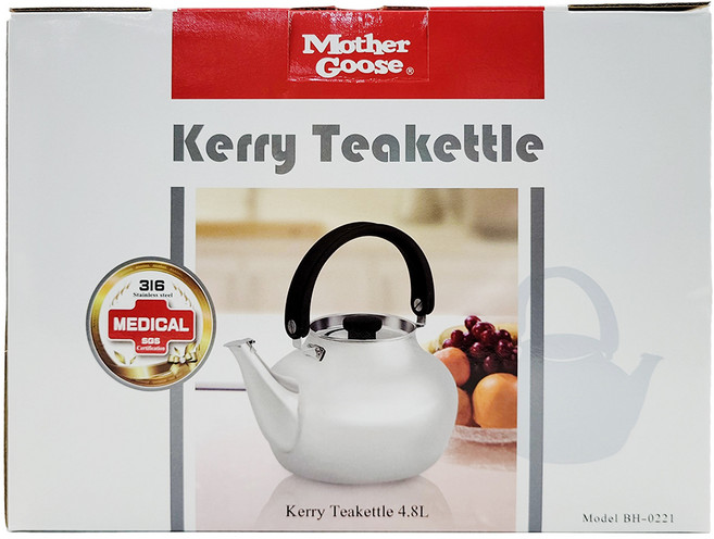 Mother Goose 鵝媽媽 醫療級316不鏽鋼凱瑞茶壺, 4.8L, 銀色, 1個