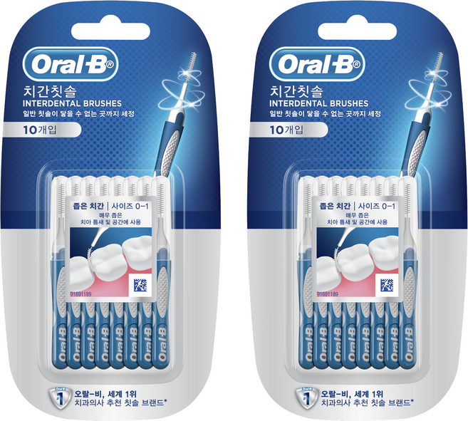 오랄비 프리시즌클린 치간칫솔 I자형, 10개입, 2개