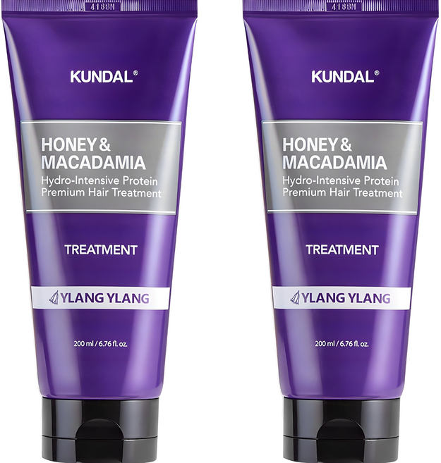 쿤달 허니 앤 마카다미아 헤어트리트먼트 일랑일랑향, 200ml, 2개
