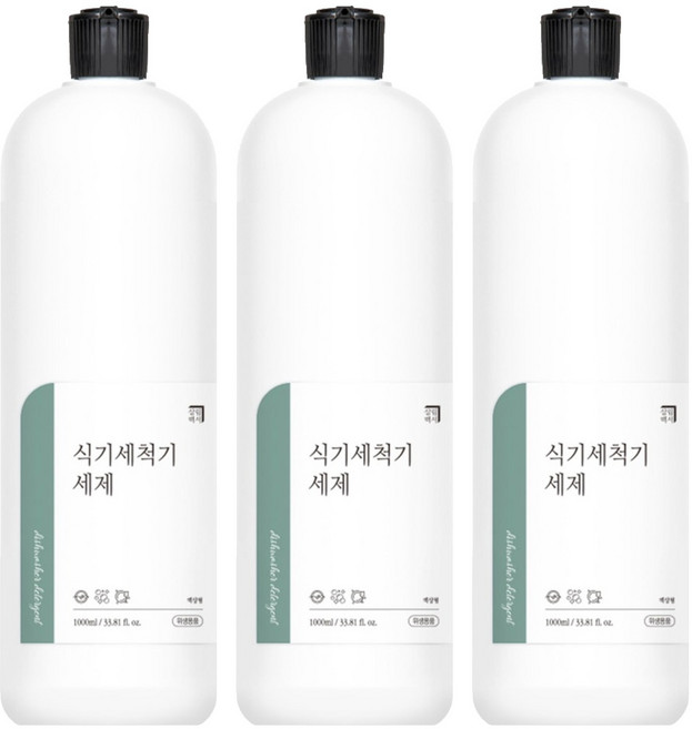 살림백서 식기세척기 세제 액상형, 1L, 3개