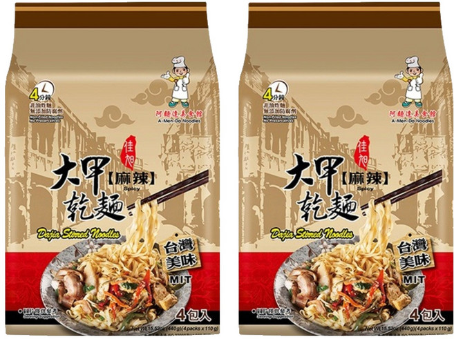 大甲佳旭 大甲乾麵 麻辣 五辛素 110g, 8包