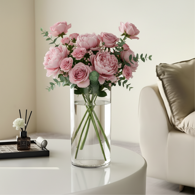 비비드하우스 깨지지 않는 대형 화병, 투명