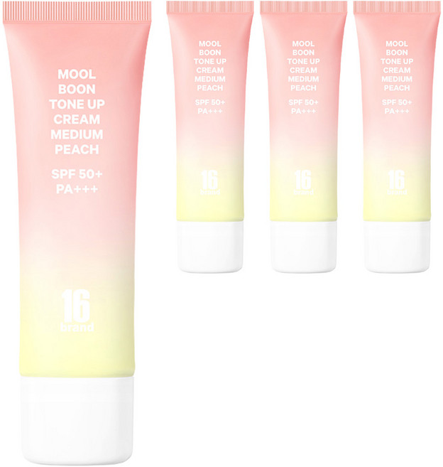 16브랜드 물분 톤업 크림 SPF50 PA+++ 50ml, 미디엄피치, 4개