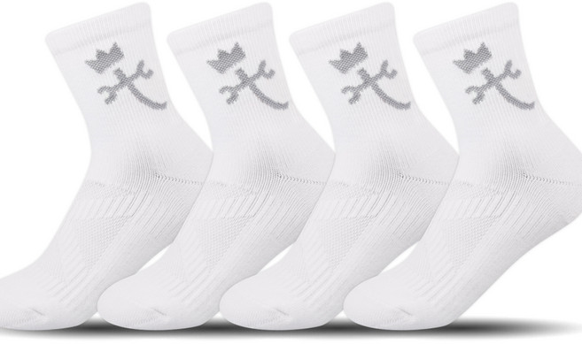 까스텔바작 쿠션 압박 중목양말 세트 CSW-02, 화이트, 4개