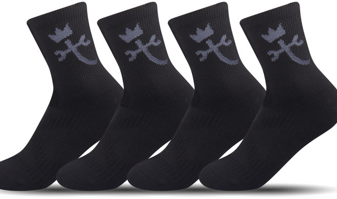 까스텔바작 쿠션 압박 중목양말 CSW-02, 블랙, 4개