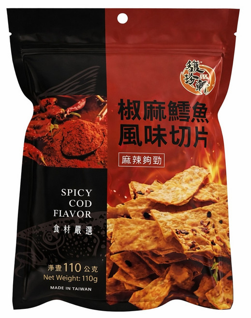 馥珍軒 椒麻鱈魚風味切片, 110g, 1包