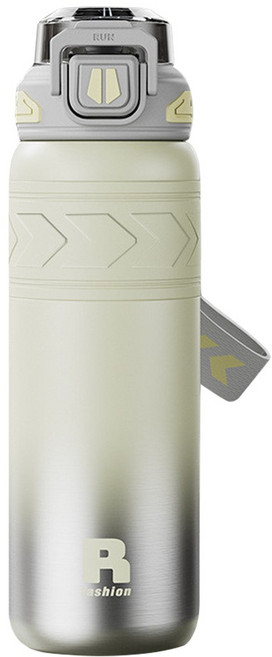 Couselect 316不鏽鋼保溫杯/自彈式開蓋運動水壺/隨行水杯, 新綠灰, 1個, 900ml