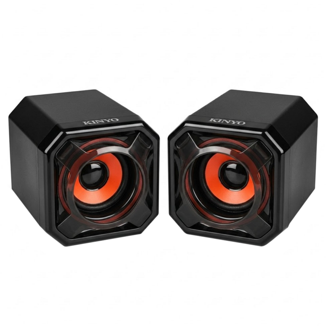 Kinyo USB2.0 多媒體音箱 120 x 100 x 100mm 593g, US-215, 黑色