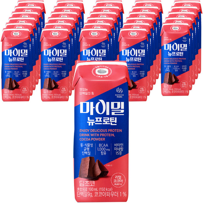 마이밀 정품 뉴프로틴 딥초코, 190ml, 90개
