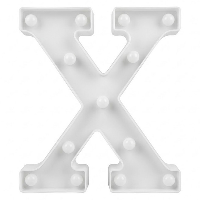 生活King 字母裝飾燈, X 白色