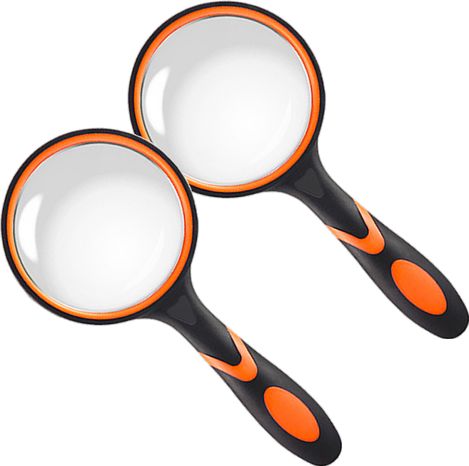 바코젤 손잡이 돋보기 직경 100mm, 오렌지, 2개