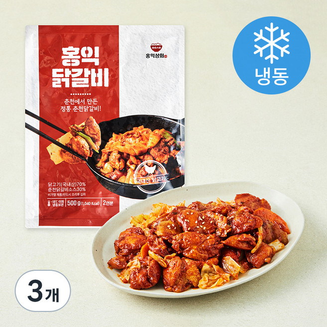 홍익상회 홍익닭갈비 (냉동), 500g, 3개