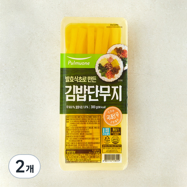 풀무원 발효식초로 만든 김밥단무지, 300g, 2개