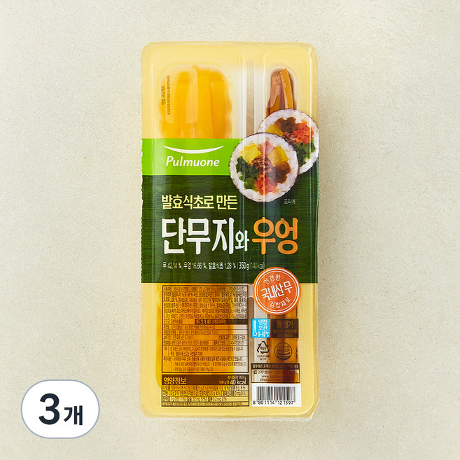 풀무원 김밥용 단무지와우엉, 350g, 3개