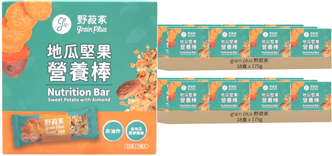 grain plus 野菽家 營養棒 地瓜堅果 7條, 175g, 36盒