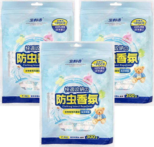 室翲香 香氛防蟲錠糖果包 海洋微風, 300g, 3個