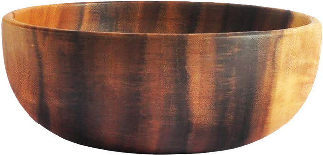 LifeShopping 日式相思木沙拉碗 精細打磨 圓潤光滑 厚實耐用, 相思木紋, 1盒