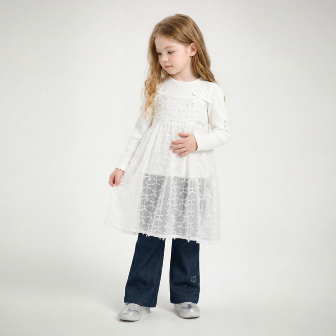 젤리스푼 아동용 쉬폰 리본 끈 민소매 원피스