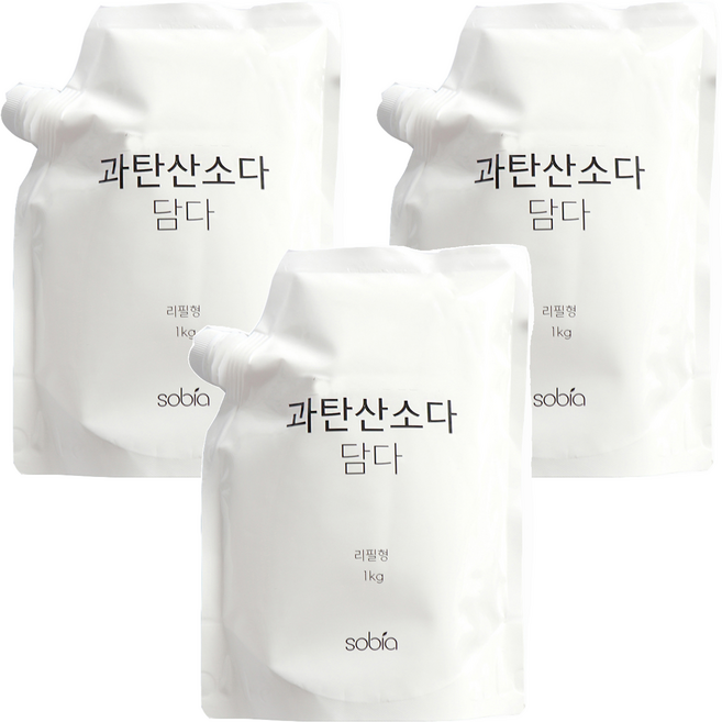 소비아 세제 단자 담다 과탄산 소다, 3개, 1kg