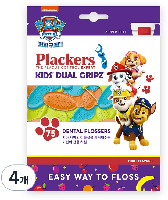 플랙커스 키즈 치실, 75개입, 4개 - 쿠팡