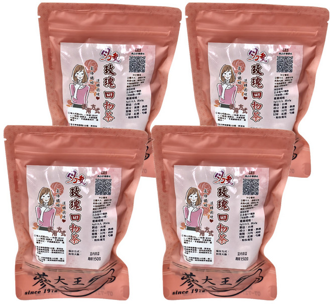 蔘大王 月後 玫瑰四物茶包, 6g, 10包, 4袋