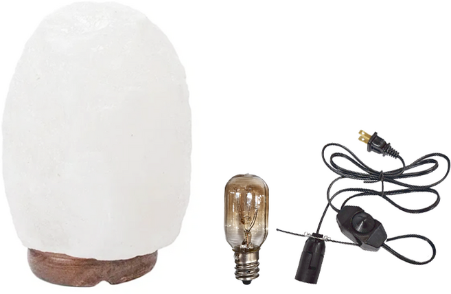 吉祥水晶 喜瑪拉雅白鹽燈 鹽燈 + 可調光電線 + 鎢絲燈泡 15W 2個 10 x 10 x 18cm 1~3kg