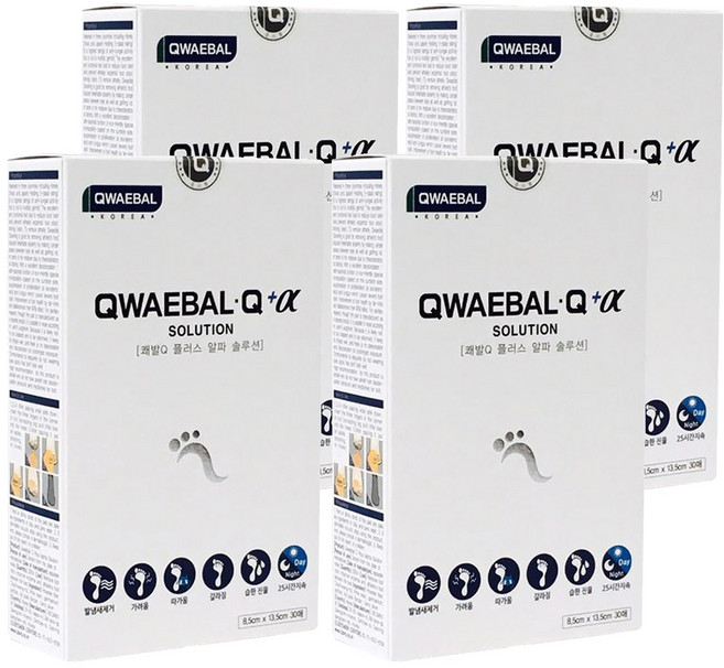 쾌발Q 플러스 알파 솔루션 발냄새 제거제, 30개입, 4개