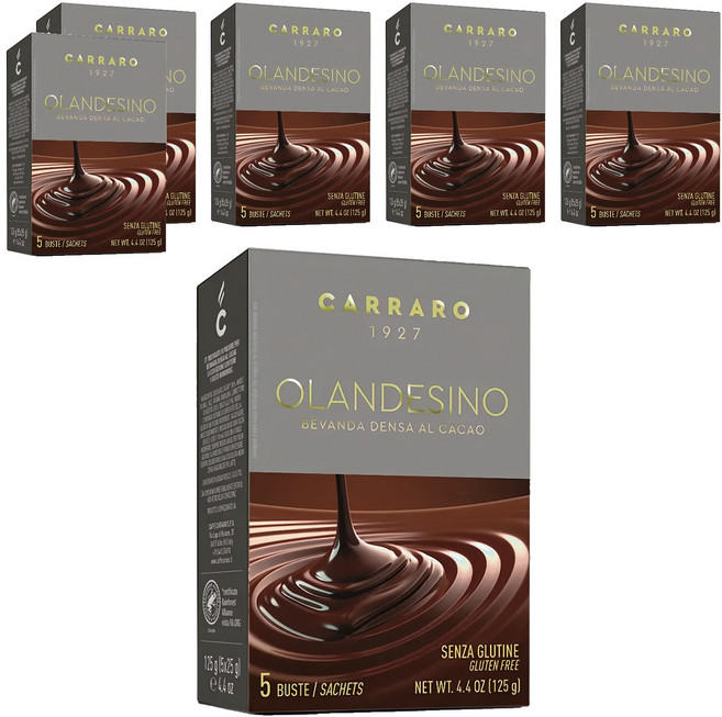 CARRARO Olandesino Cacao 香濃甜蜜巧克力即溶可可粉隨身包 不含麩質, 5包, 25g, 6盒
