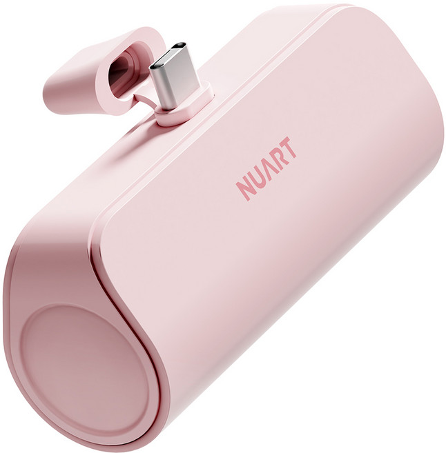 누아트 도킹형 미니 보조배터리 5000mAh, SPE-PA5GPQCP(C타입), 스카이 핑크