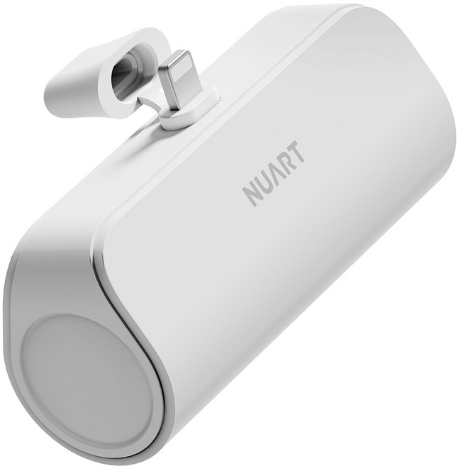 누아트 도킹형 미니 보조배터리 5000mAh, SPE-PA5GPQ8P(애플8핀), 화이트