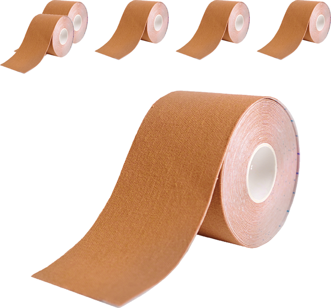 Cozeny flowers 花芊 ATHLETIC TAPE 肌肉運動膠帶 肌內效貼布 膚色, 6捲, 1入