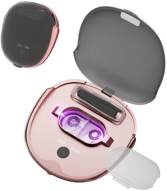 셀루미 분당 11만회 초음파 세척 UV-C 살균 렌즈 세척기 SEL-ULC560UV, 로즈 블랙, 1개