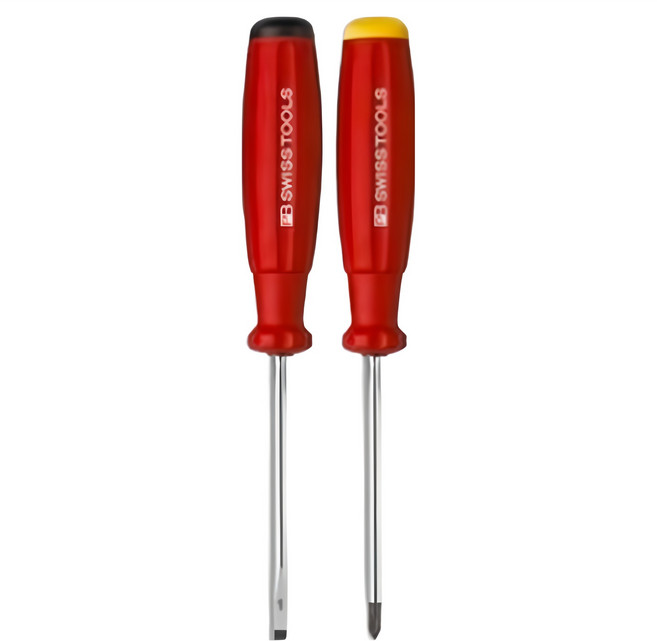 PB SWISS TOOLS 軟柄起子 100mm CN-2入組 +PH0 -1, 1組