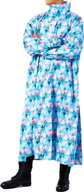 DongShen 東伸 19-3 戀戀三角大衣式雨衣, 粉藍色