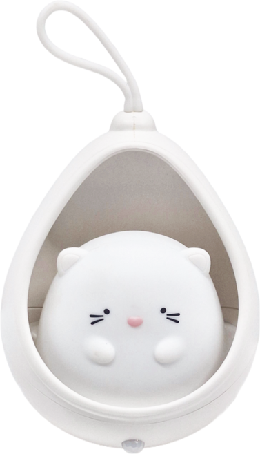 半島良品 小兜家族小夜燈感應燈, 貓咪 白色