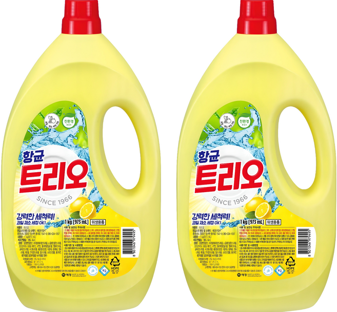 트리오 항균 주방세제, 1kg, 2개