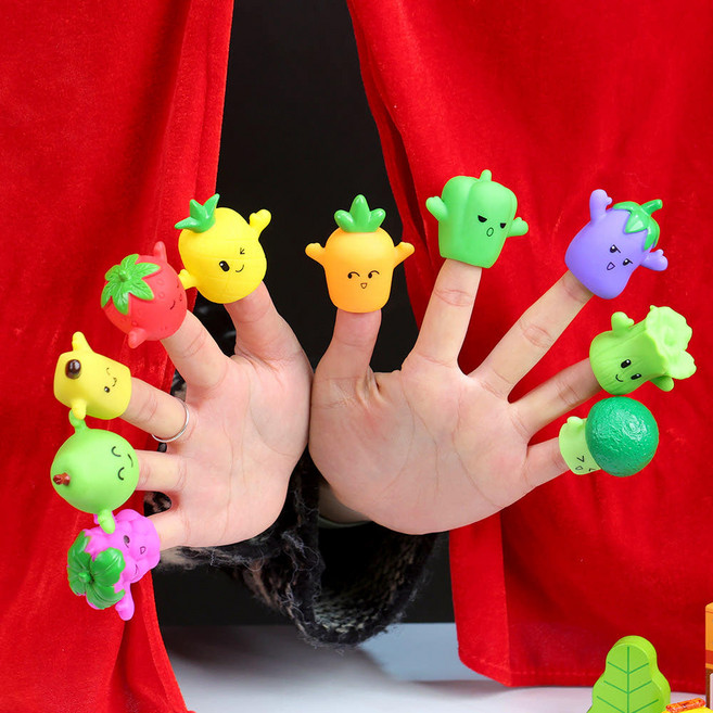 캐스비 플레이 러버 과일야채 손가락 인형, 10종, 1세트